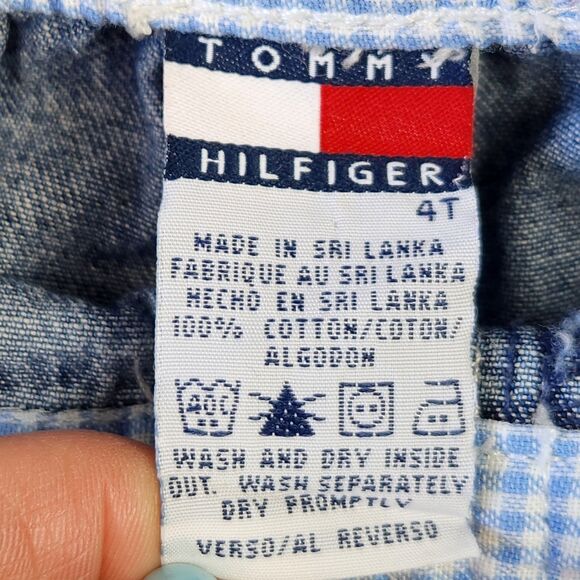 Vtg Tommy Hilfiger Elastic Waist Pants Girls 4T Embroidered Y2k Style Preppy - Picture 5 of 8